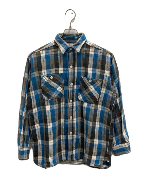 King Kole（キングコール）King Kole (キングコール) ヴィンテージチェックネルシャツ ブルー×グレー サイズ:不明の古着・服飾アイテム