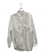 Graphpaperグラフペーパー）の古着「BROAD L/S OVERSIZED BAND COLLAR SHIRT」｜ホワイト