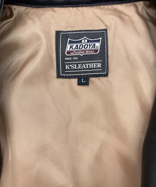 KADOYA（カドヤ）KADOYA (カドヤ) レザーライダースジャケット ブラック サイズ:Lの古着・服飾アイテム