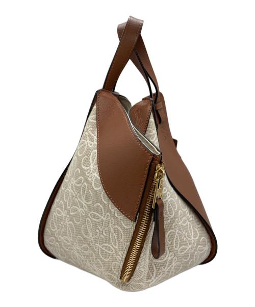 LOEWE（ロエベ）LOEWE (ロエベ) リピート アナグラム ハンモック スモール ブラウン×ベージュの古着・服飾アイテム