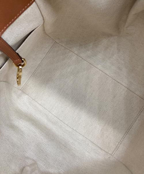 LOEWE（ロエベ）LOEWE (ロエベ) リピート アナグラム ハンモック スモール ブラウン×ベージュの古着・服飾アイテム