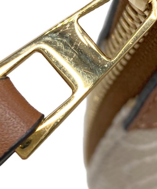 LOEWE（ロエベ）LOEWE (ロエベ) リピート アナグラム ハンモック スモール ブラウン×ベージュの古着・服飾アイテム