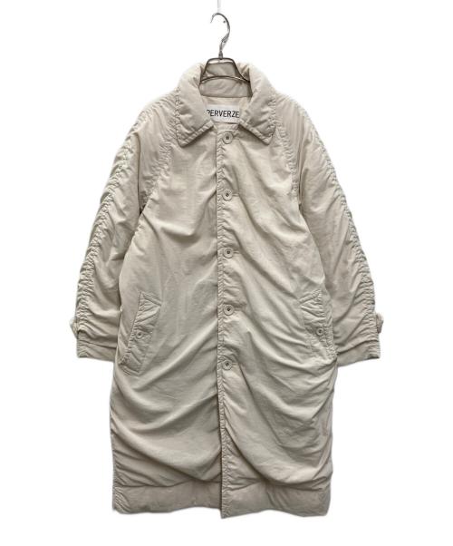 PERVERZE（パーバーズ）PERVERZE (パーバーズ) Nylon Puffer Long Down Jacket ベージュ サイズ:FREEの古着・服飾アイテム
