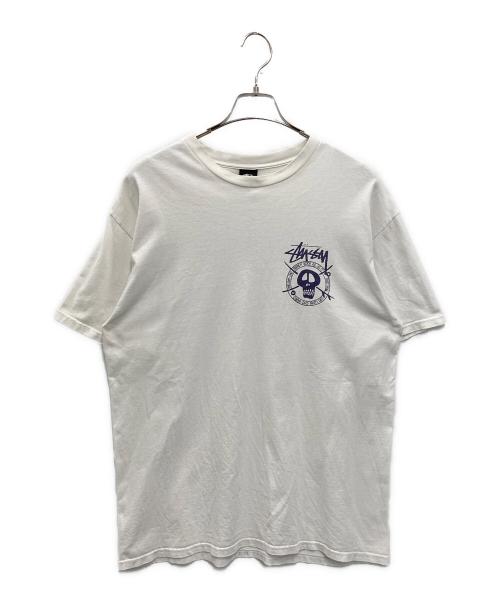 stussy（ステューシー）stussy (ステューシー) スカルププリントTシャツ ホワイト サイズ:Lの古着・服飾アイテム