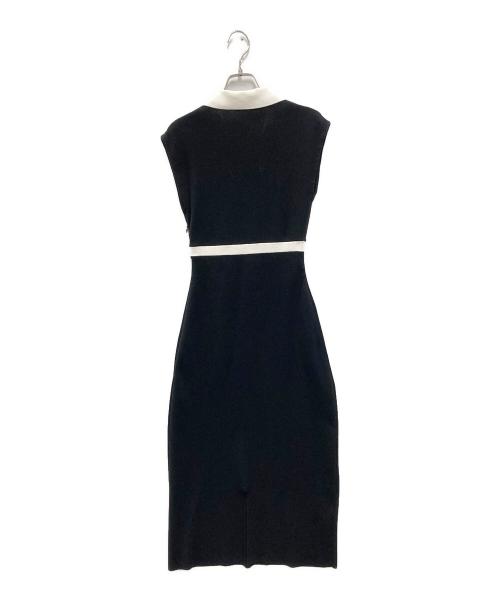 FRAY ID（フレイ アイディー）FRAY ID (フレイ アイディー) バイカラースキッパーポロニットワンピース ブラック サイズ:Sの古着・服飾アイテム