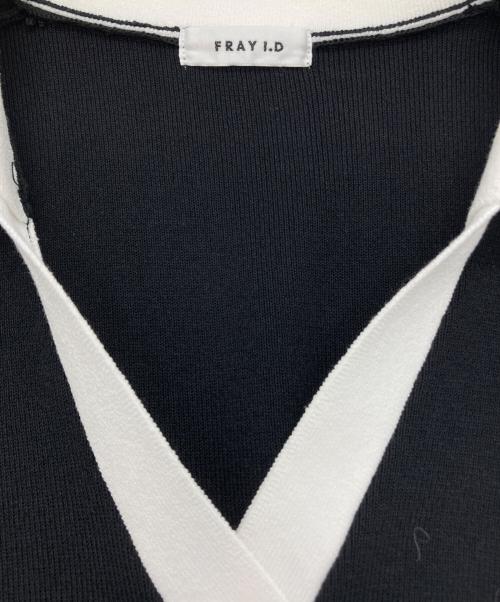 FRAY ID（フレイ アイディー）FRAY ID (フレイ アイディー) バイカラースキッパーポロニットワンピース ブラック サイズ:Sの古着・服飾アイテム