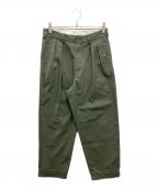 UNIVERSAL OVERALL×JOURNAL STANDARD relumeユニバーサルオーバーオール×ジャーナルスタンダード レリューム）の古着「ヘリテージライン 別注 2タックトラウザー」｜グリーン