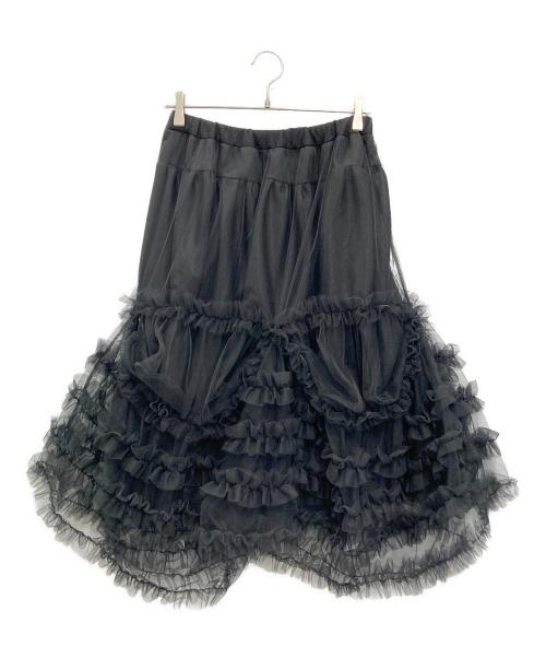 rosy monster（ロージーモンスター）rosy monster (ロージーモンスター) kushu kushu tulle skirt ブラック サイズ:FREEの古着・服飾アイテム