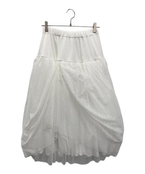 rosy monster（ロージーモンスター）rosy monster (ロージーモンスター) volume dot soft tulle skirt ホワイト サイズ:Sの古着・服飾アイテム