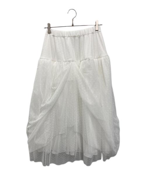 rosy monster（ロージーモンスター）rosy monster (ロージーモンスター) volume dot soft tulle skirt ホワイト サイズ:Sの古着・服飾アイテム