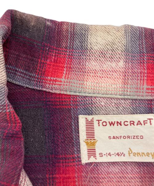 TOWN CRAFT（タウンクラフト）TOWN CRAFT (タウンクラフト) オンブレチェックシャツ レッド×ホワイト サイズ:SIZE Sの古着・服飾アイテム