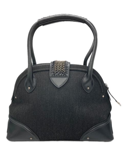 Christian Dior（クリスチャン ディオール）Christian Dior (クリスチャン ディオール) チェーンフラップヘリンボーントートバッグ ブラックの古着・服飾アイテム