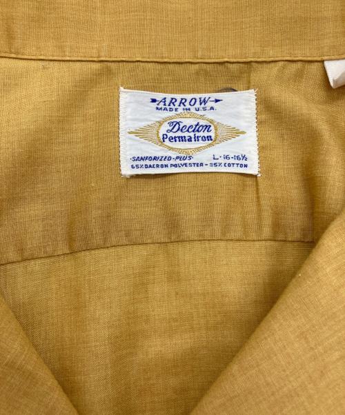 ARROW（アロー）ARROW (アロー) ［古着］ヴィンテージオープンカラーシャツ イエロー サイズ:Lの古着・服飾アイテム