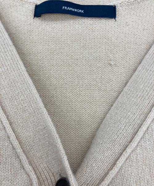 FRAMeWORK（フレームワーク）FRAMeWORK (フレームワーク) Merino Wool ロングVカーディガン ベージュ サイズ:FREEの古着・服飾アイテム