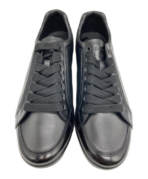 PRADA（プラダ）PRADA (プラダ) レザーローカットスニーカー ブラック サイズ:8の古着・服飾アイテム