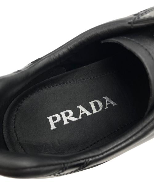 PRADA（プラダ）PRADA (プラダ) レザーローカットスニーカー ブラック サイズ:8の古着・服飾アイテム