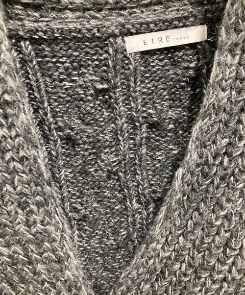 ETRE（エトレ）etre (エトレ) ミックスヤーンショートニットカーディガン グレー サイズ:FREEの古着・服飾アイテム