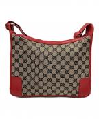 GUCCIグッチ）の古着「ワンショルダーバッグ」｜ベージュ×レッド