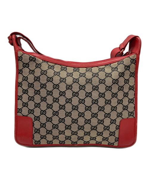 GUCCI（グッチ）GUCCI (グッチ) ワンショルダーバッグ ベージュ×レッドの古着・服飾アイテム