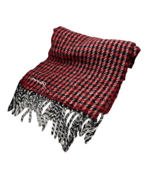GANNI（ガニー）Ganni (ガニー) Check Mix Woven Scarf レッドの古着・服飾アイテム