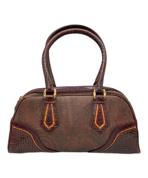 ETRO（エトロ）ETRO (エトロ) ペイズリー柄ミニボストンバッグ ブラウンの古着・服飾アイテム