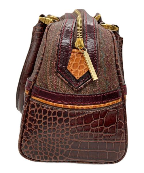 ETRO（エトロ）ETRO (エトロ) ペイズリー柄ミニボストンバッグ ブラウンの古着・服飾アイテム