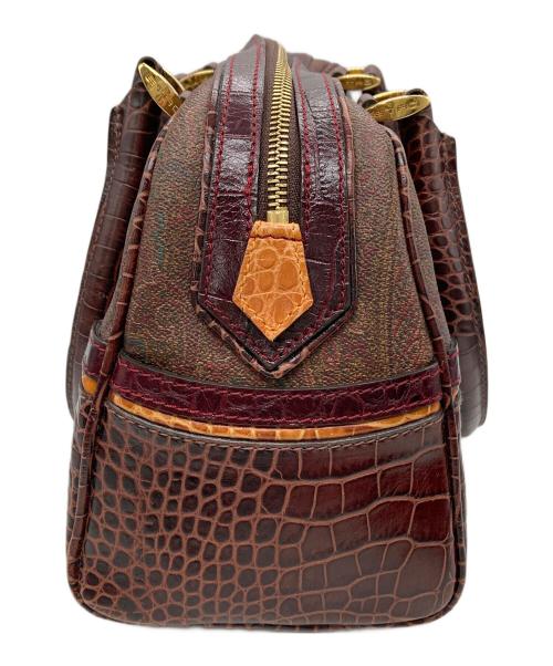 ETRO（エトロ）ETRO (エトロ) ペイズリー柄ミニボストンバッグ ブラウンの古着・服飾アイテム