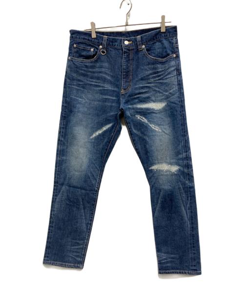 uniform experiment（ユニフォームエクスペリメント）uniform experiment (ユニフォームエクスペリメント) DAMAGED DENIM インディゴ サイズ:34の古着・服飾アイテム