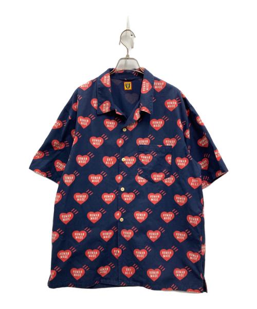 HUMAN MADE（ヒューマンメイド）HUMAN MADE (ヒューマンメイド) ハートアロハシャツ ネイビー サイズ:XXLの古着・服飾アイテム