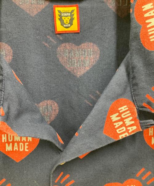 HUMAN MADE（ヒューマンメイド）HUMAN MADE (ヒューマンメイド) ハートアロハシャツ ネイビー サイズ:XXLの古着・服飾アイテム