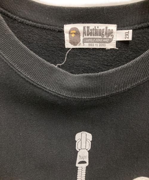 A BATHING APE（ア ベイシング エイプ）A BATHING APE (ア ベイシング エイプ) シャーククルーネックスウェット ブラック サイズ:2XLの古着・服飾アイテム