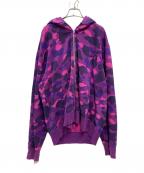 A BATHING APEア ベイシング エイプ）の古着「Camo Shark Full Zip Hoody」｜パープル
