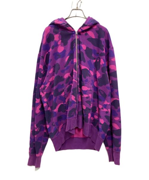 A BATHING APE（ア ベイシング エイプ）A BATHING APE (ア ベイシング エイプ) Camo Shark Full Zip Hoody パープル サイズ:2XLの古着・服飾アイテム