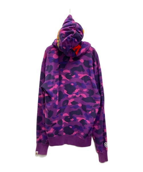 A BATHING APE（ア ベイシング エイプ）A BATHING APE (ア ベイシング エイプ) Camo Shark Full Zip Hoody パープル サイズ:2XLの古着・服飾アイテム