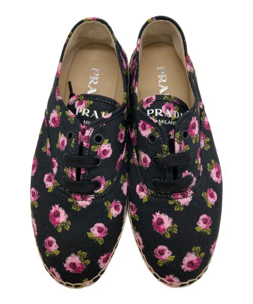 PRADA（プラダ）PRADA (プラダ) ギャバジン レースアップシューズ ブラック サイズ:37　1/2の古着・服飾アイテム