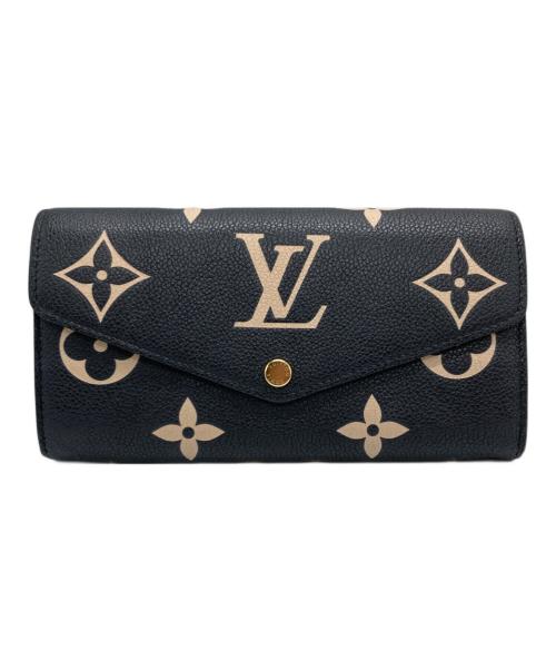 LOUIS VUITTON（ルイ ヴィトン）LOUIS VUITTON (ルイ ヴィトン) バイカラー モノグラム・アンプラント レザー ウォレット ブラック×ピンクの古着・服飾アイテム