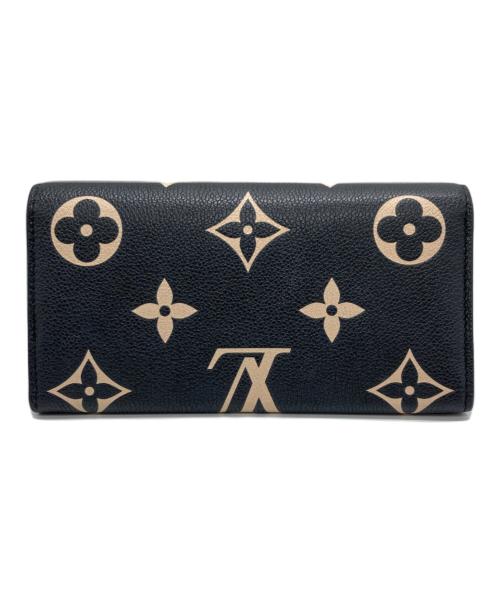 LOUIS VUITTON（ルイ ヴィトン）LOUIS VUITTON (ルイ ヴィトン) バイカラー モノグラム・アンプラント レザー ウォレット ブラック×ピンクの古着・服飾アイテム