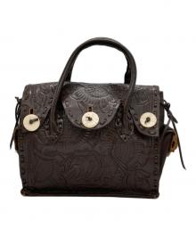 Carving Tribes（カービングトライブス）の古着「レザーハンドバッグ」｜ブラウン