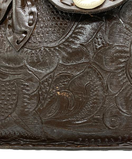 Carving Tribes（カービングトライブス）CARVING TRIBES (カービングトライブス) レザーハンドバッグ ブラウンの古着・服飾アイテム