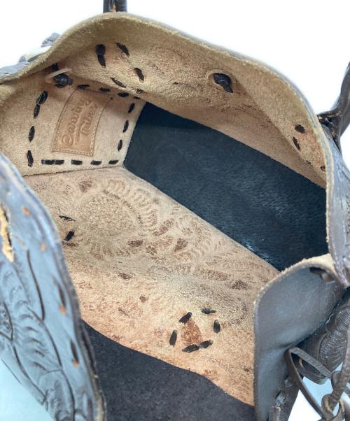 Carving Tribes（カービングトライブス）CARVING TRIBES (カービングトライブス) レザーハンドバッグ ブラウンの古着・服飾アイテム