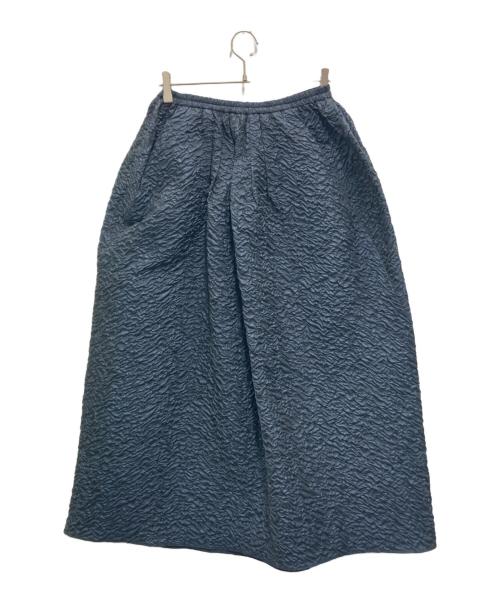 DRAWER（ドゥロワー）Drawer (ドゥロワー) パフジャガードスカート ネイビー サイズ:38の古着・服飾アイテム
