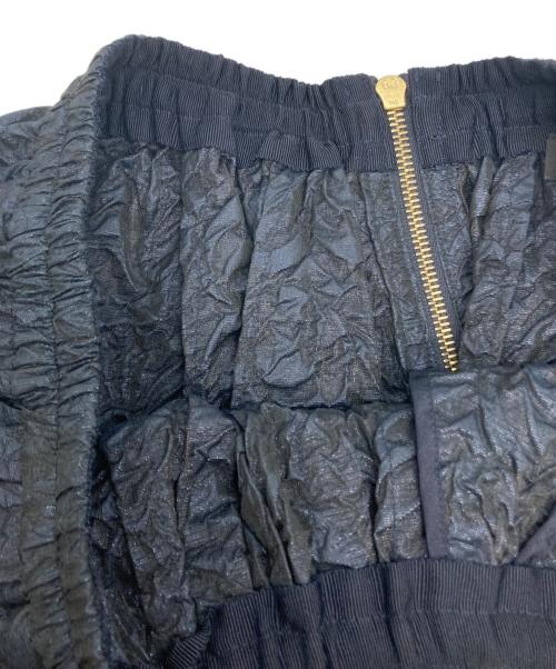 DRAWER（ドゥロワー）Drawer (ドゥロワー) パフジャガードスカート ネイビー サイズ:38の古着・服飾アイテム