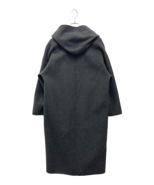GALERIE VIE（ギャルリーヴィー）GALERIE VIE (ギャルリーヴィー) ウールダブルフェイス フーデッドコート ネイビー×グレー サイズ:36の古着・服飾アイテム