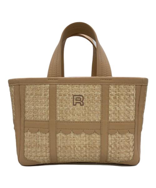 LUDLOW（ラドロー）LUDLOW (ラドロー) スカラップラフィアトートバッグS ベージュの古着・服飾アイテム