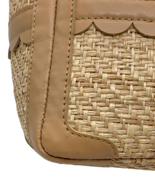 LUDLOW（ラドロー）LUDLOW (ラドロー) スカラップラフィアトートバッグS ベージュの古着・服飾アイテム