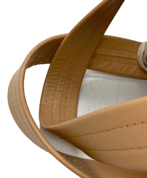 LUDLOW（ラドロー）LUDLOW (ラドロー) スカラップラフィアトートバッグS ベージュの古着・服飾アイテム