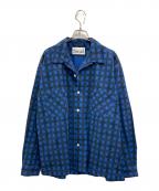 J.S HOMESTEADジャーナルスタンダード ホームステッド）の古着「Stead BLUR CHECK OPEN SHIRT」｜ブルー