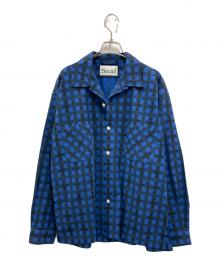 J.S HOMESTEAD（ジャーナルスタンダード ホームステッド）の古着「Stead BLUR CHECK OPEN SHIRT」｜ブルー