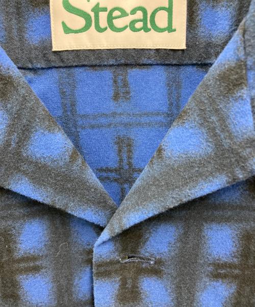 J.S HOMESTEAD（ジャーナルスタンダード ホームステッド）J.S HOMESTEAD (ジャーナルスタンダード ホームステッド) Stead BLUR CHECK OPEN SHIRT ブルー サイズ:Mの古着・服飾アイテム