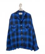 J.S HOMESTEADジャーナルスタンダード ホームステッド）の古着「Stead RCF OMBRE OPEN SHIRT」｜ブルー×ブラック
